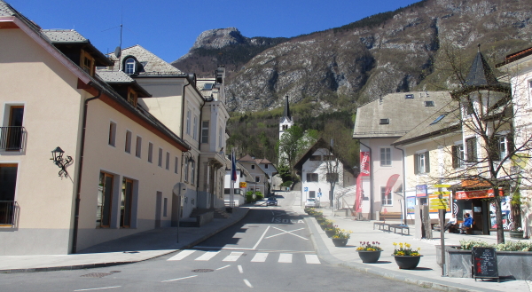 Bovec - town centre and main street