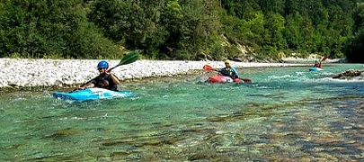 Kajak on river in Slovenia