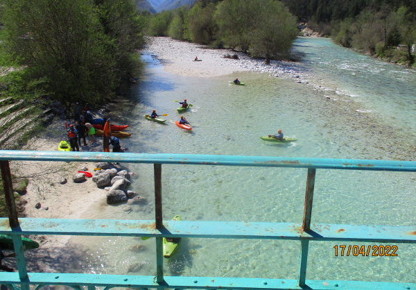 Soca river in Bovec, view from bridge