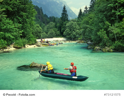 kajak on Soca river, Bovec